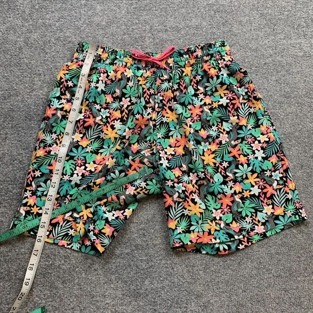 Chubbies Shorts Mens S Small Black Floral Bloomerangs Lined Beach‎ Swim Trunks